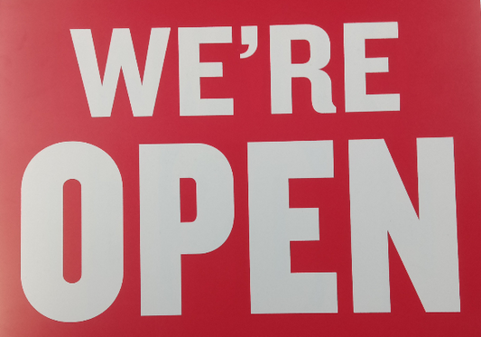 We're Open/Close Sign 12x16"