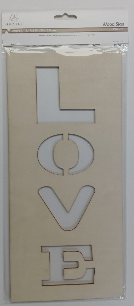 WOOD PLAQUE SIGN LOVE