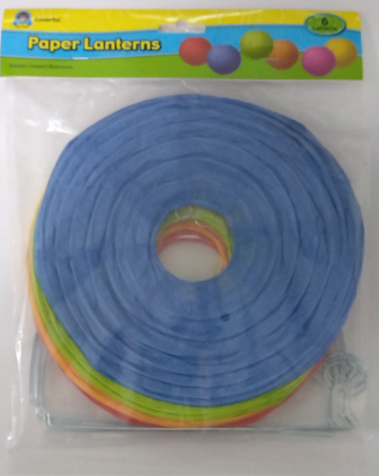 COLORFUL 8" HANGING PAPER LANTERNS