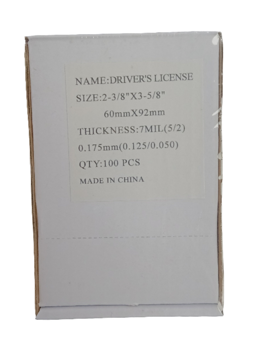 LAMINATING POUCH 7ML DRIVER 2-3/8 X 3-5/8 100 PC