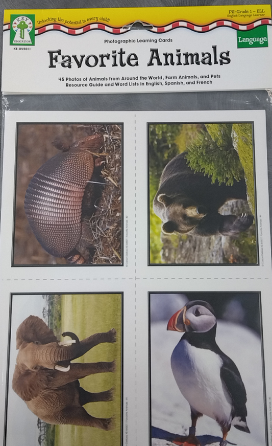 FAVORITE ANIMALS LEARNING CARDS 45 CARDS