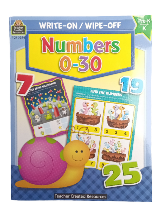 Numbers 0-30 Write-On /Wipe- Off