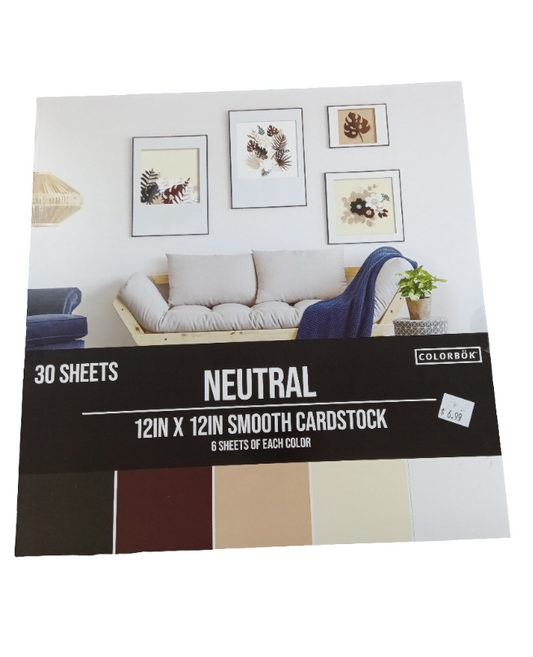 NEUTRAL SMOOTH CARDSTOCK PAPER PAD 12X12