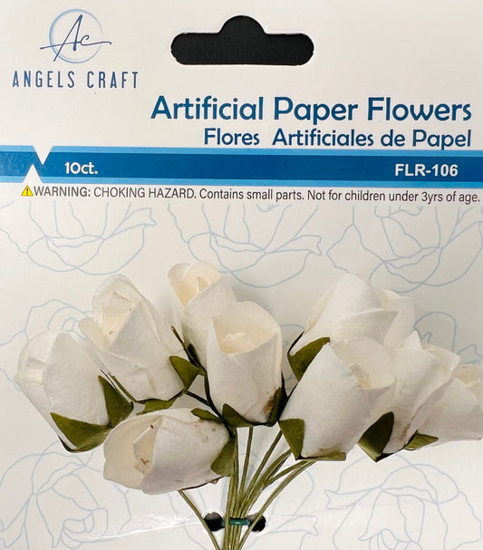White Paper Flowers 10ct