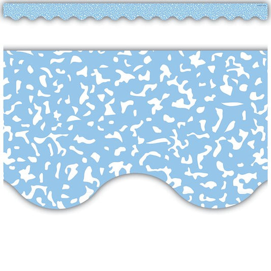 COMPOSITION BLUE SCALLOPED BORDER TRIM