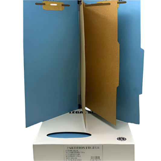 PRESSBOARD FOLDER 2 FASTENER BLUE LEGAL BOX/25