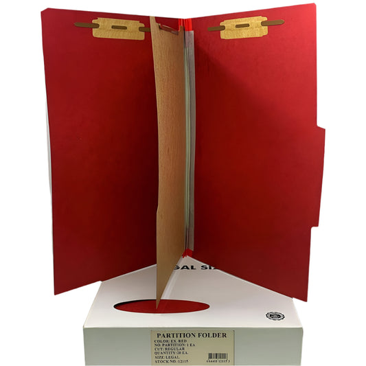 FILE FOLDER 1 PARTITION RED LEGAL BOX/20
