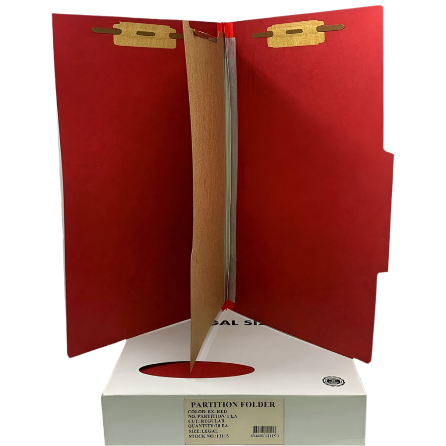 FILE FOLDER 1 PARTITION EX.RED LEGAL BOX/20