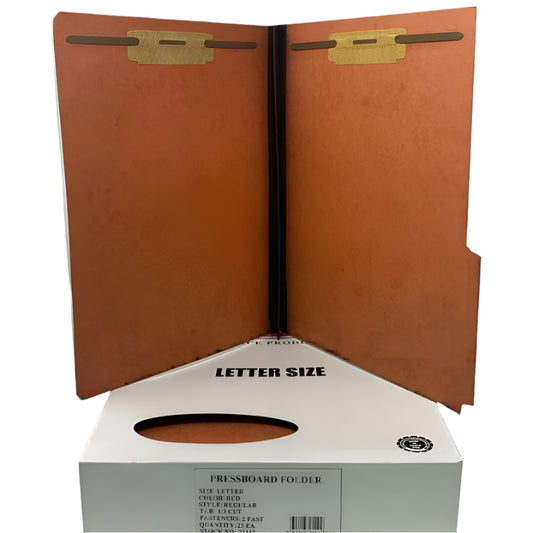 PRESSBOARD FOLDER 2 FASTENER RED LEGAL BOX/25