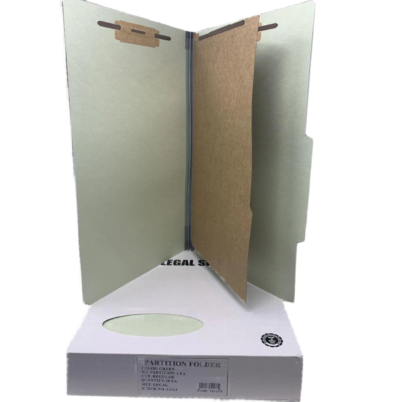 FILE FOLDER 1 PARTITION GREEN LEGAL BOX/20