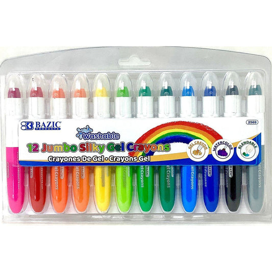 12 Color Jumbo Silky Gel Crayon
