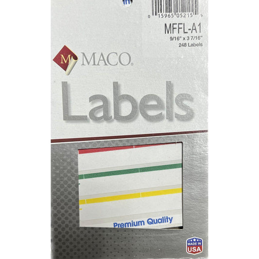 FILE FOLDER LABELS ASST 9/16" X 3-7/16" 248 PC