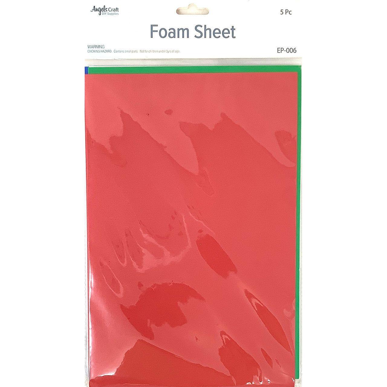 EVA Foam Sheet Primary Colors Asst 5pcs 8.5''x11''