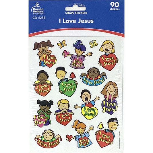 I LOVE JESUS SHAPE STICKERS