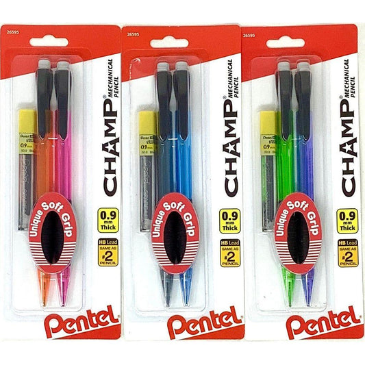 CHAMP MECH PENCIL .9 W/LEAD 2 PK
