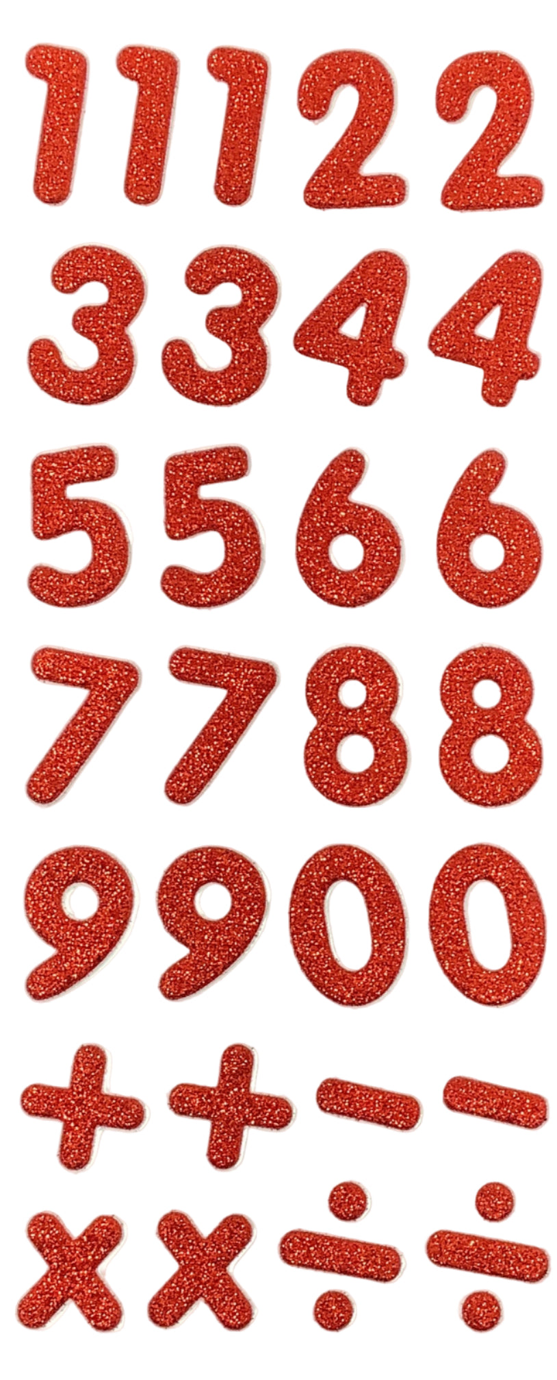 Numbers Glitter Stickers
