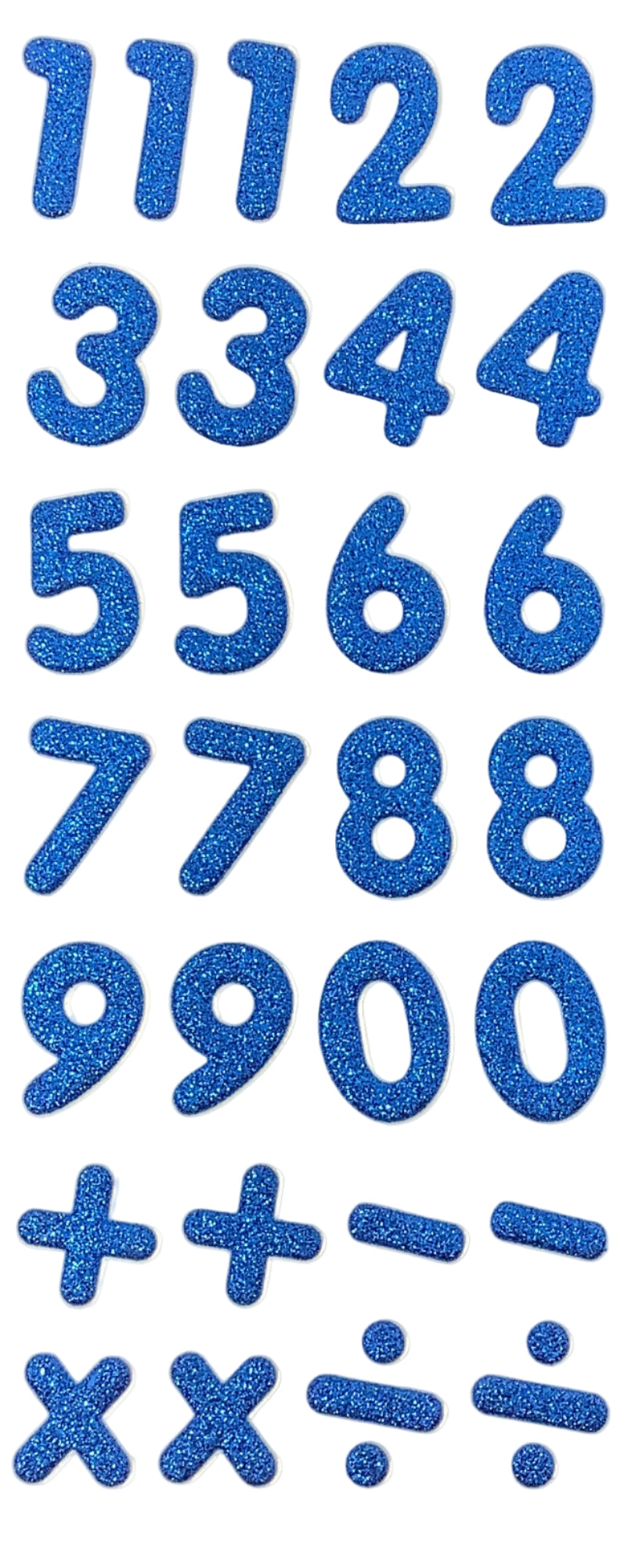 Numbers Glitter Stickers