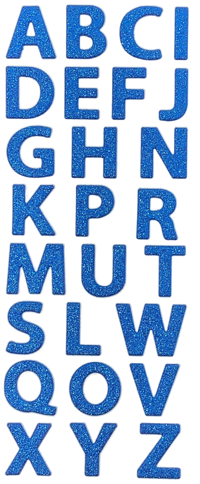 UPPER CASE ALPHABET GLITTER STICKER 5 COLORS 26 PC