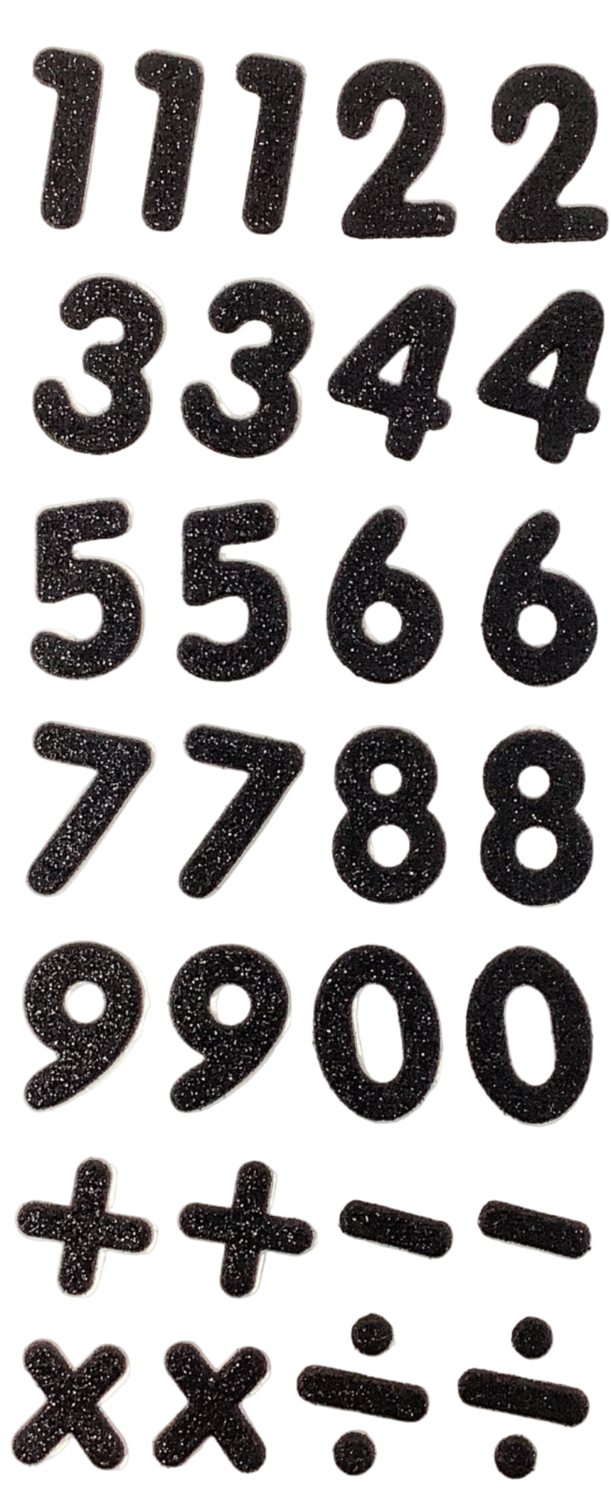 Numbers Glitter Stickers