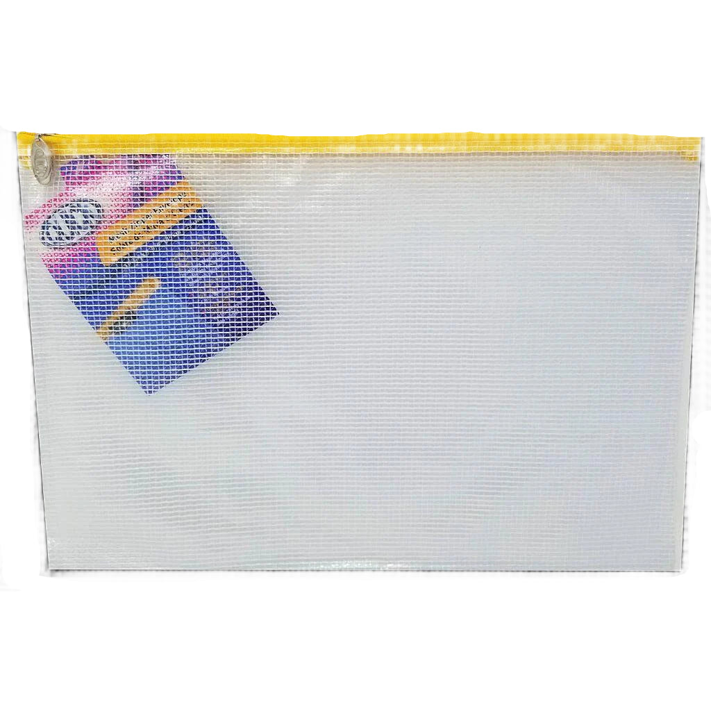 SOBRE PLASTICO MESH C/ZIPPER 13" X 9"