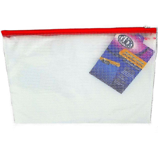 SOBRE PLASTICO MESH C/ZIPPER 12" X 8"