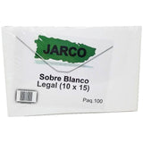 JR SOBRE BLANCO 10 X 15 (PQ.100)