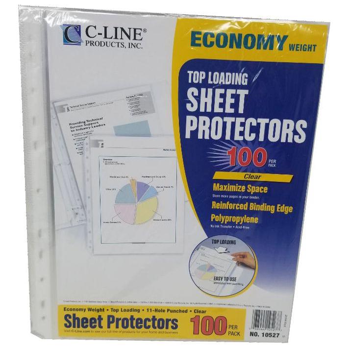 ECONOMY WEIGHT POLY SHEET PROTECTORS CLEAR PQ.100