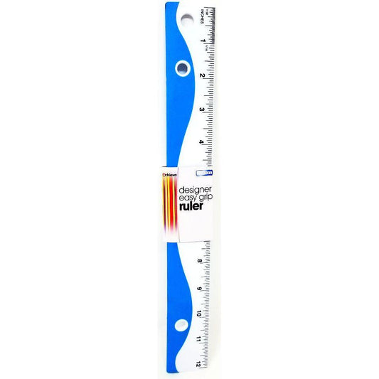 RULER 12" PLASTIC DESIGNER WAVE ASST