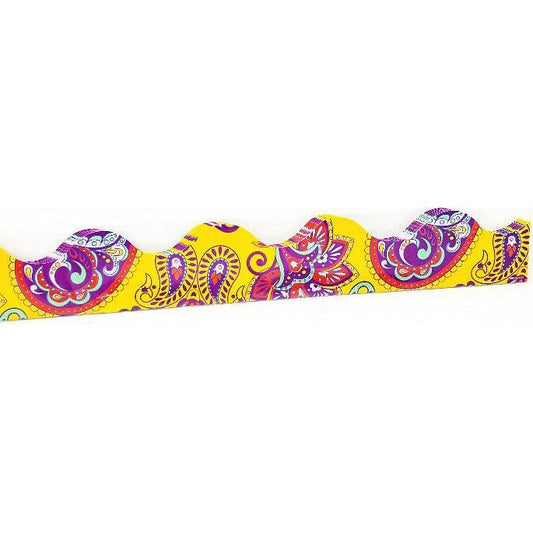 BORDER SCALLOPED POSITIVELY PAISLEY YELLOW PAISLEY