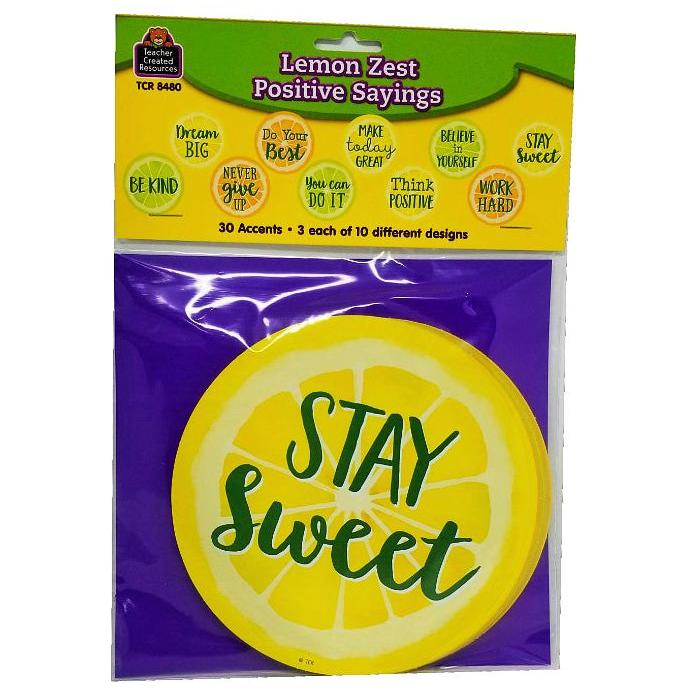 LEMON ZEST POSITIVE SAYINGS ACCENTS
