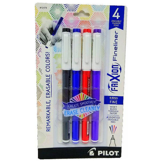 FRIXION FINELINER ERASE BLK\BLU\RED\PPL PQ.4