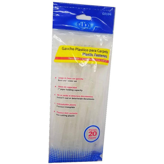 PLASTIC FILE FASTENER 2-HOLE BOX/20