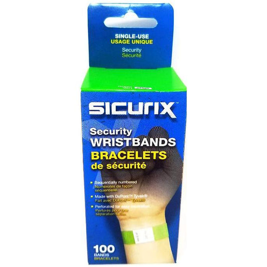 WRISTPASS DUPONT TYVEK WRIST BANDS GREEN100/PK