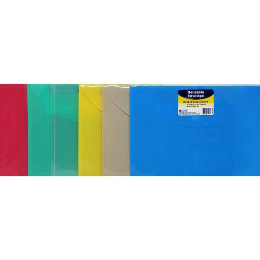 SOBRE PLASTICO CARTA C/VELCRO O/S ASST