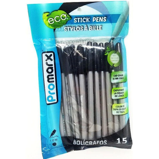 RECYCLED PEN MEDIUM BALL POINT BLACK PQ.15