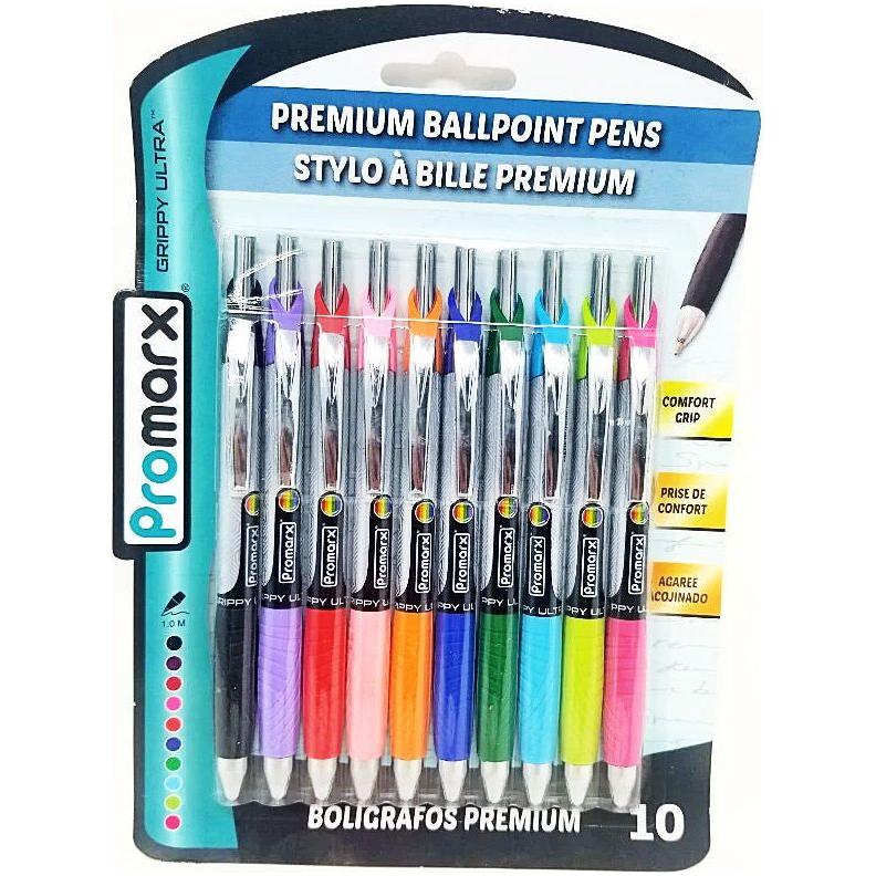 GRIPPY PEN RETRACTABLE ASSORTED COLORS PQ.10