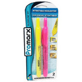 RETRACTABLE HIGHLIGHTERS CHISEL TIPS YELLOW/PINK
