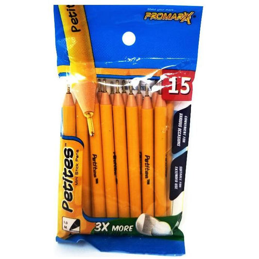 MINI STICK PENS 1.0MM BLUE PQ.15