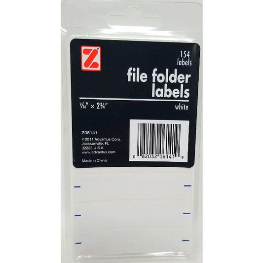 FILE LABELS WHITE 154/PK