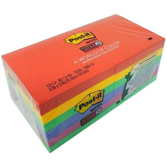 M3 POST IT NOTES PK12 ASSORT. 3X3