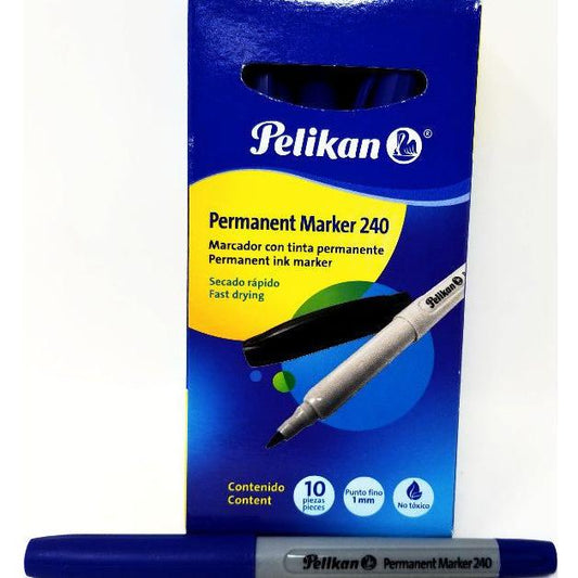 MARCADOR PERMANENTE 240 PUNTO FINO AZUL