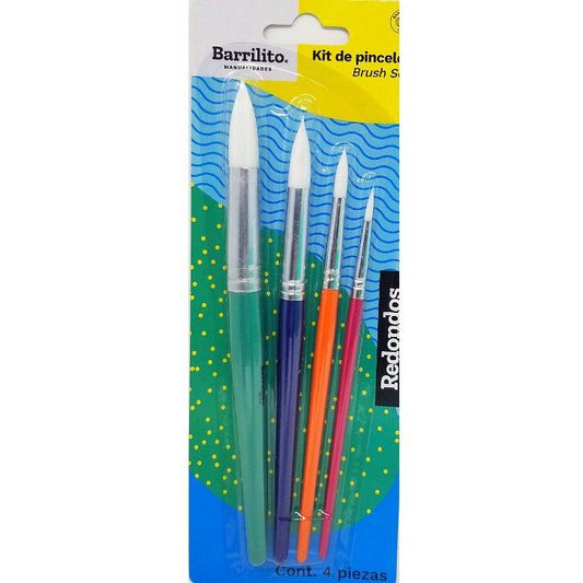 KIT DE PINCELES REDONDO 4 PCS