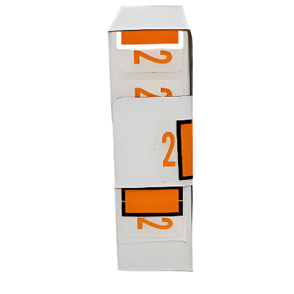 LATERAL FOLDERS NUMBERS #2 ORANGE NEON BOX/500
