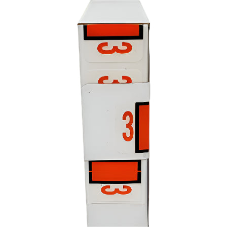 LATERAL FOLDERS NUMBERS #3 DARK ORANGE BOX/500