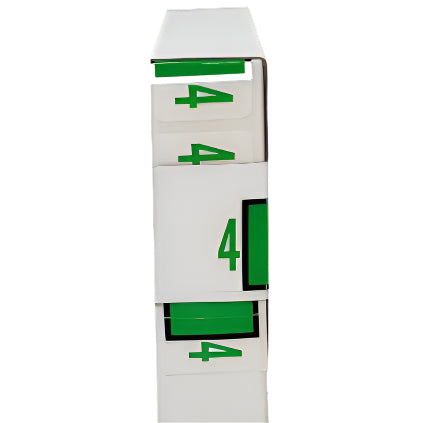 LATERAL FOLDERS NUMBERS #4 GREEN NEON BOX/500