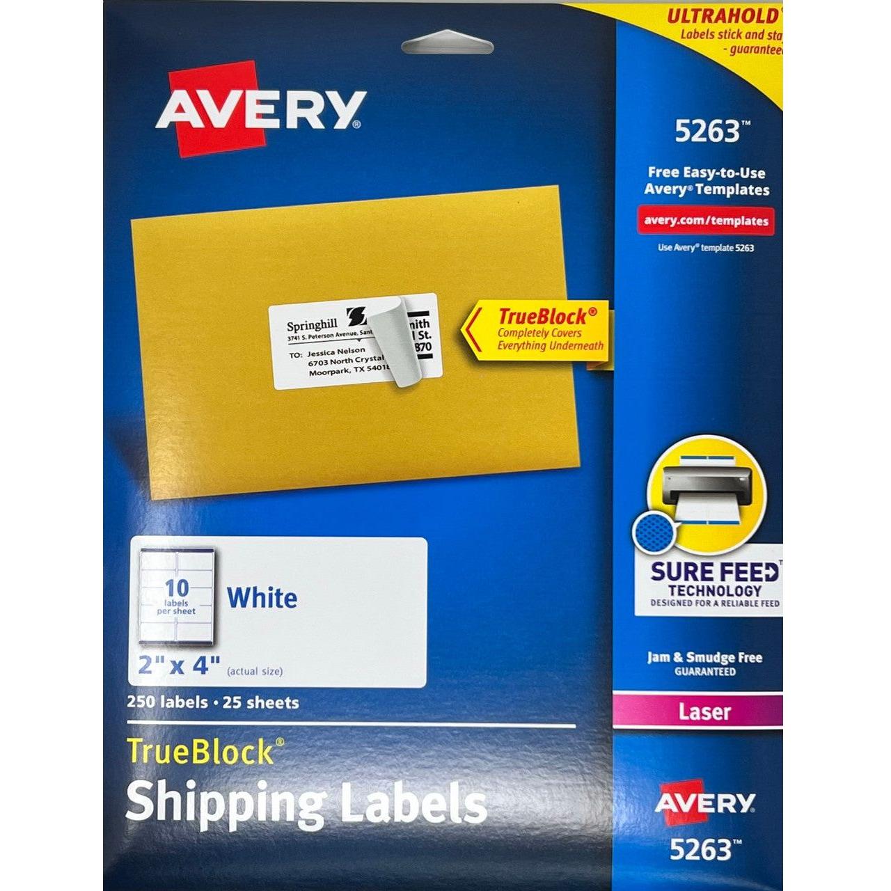 AV MAILING LABEL WHITE