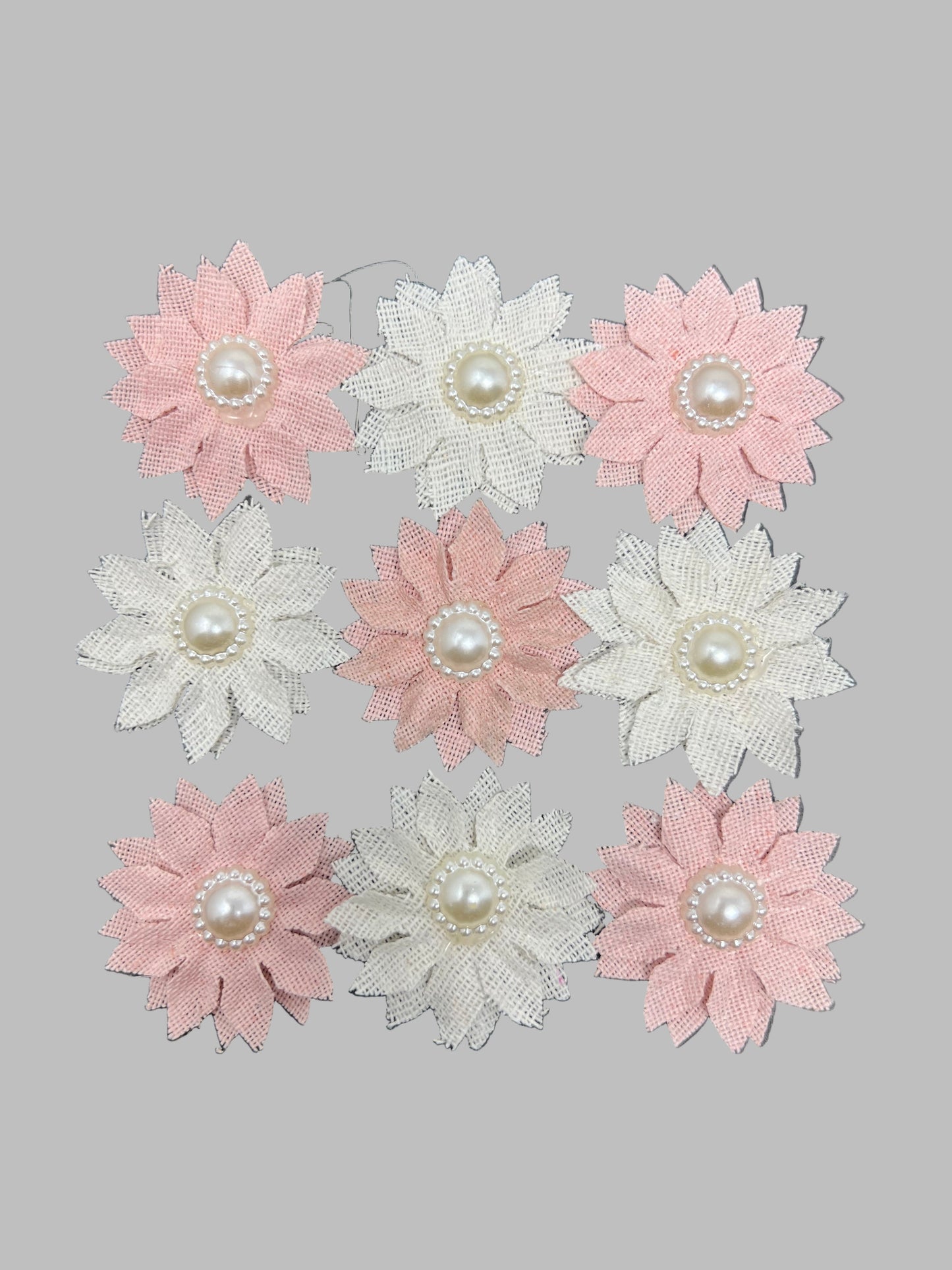 CANVAS ADHESIVE FLOWER | PINK AND WHITE WHITE PEARL