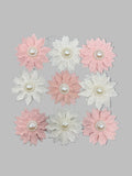 CANVAS ADHESIVE FLOWER | PINK AND WHITE WHITE PEARL