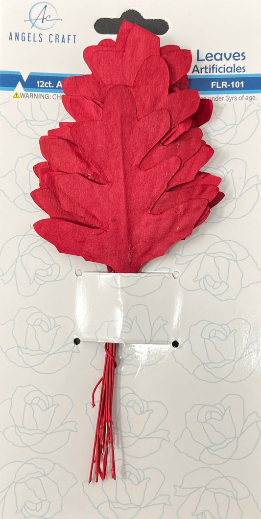 Paper Oak Leaves | Red or Green