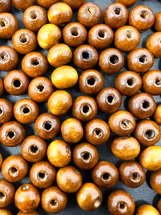 WOOD ROUND BEAD | LIGHT BROWN